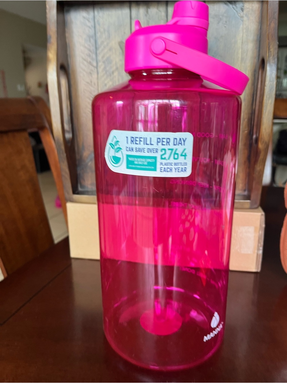 Pink Reusable Water Bottle with Flip Spout